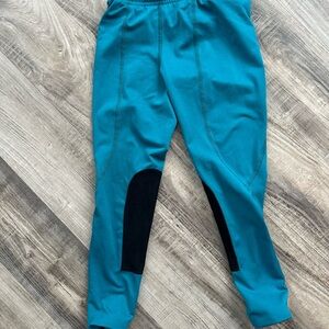 Kerrits Riding Breeches Size Small – Teal w/ Knee Patches